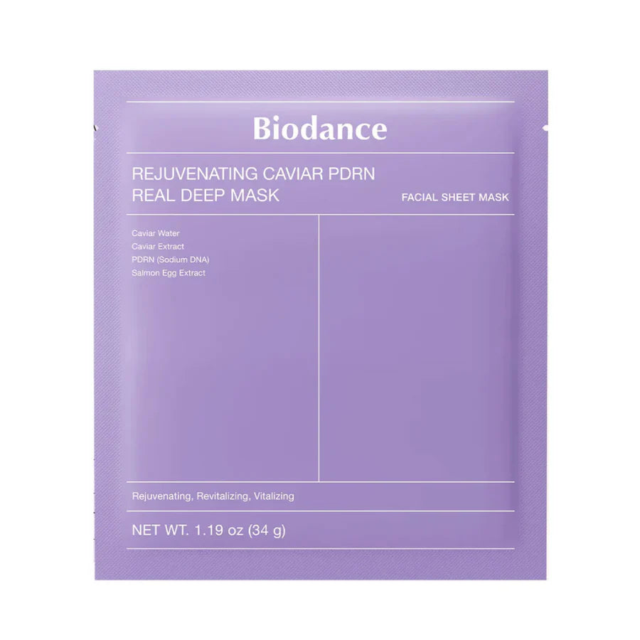 Biodance Rejuvenating Caviar PDRN Real Deep Mask packaging on a white background