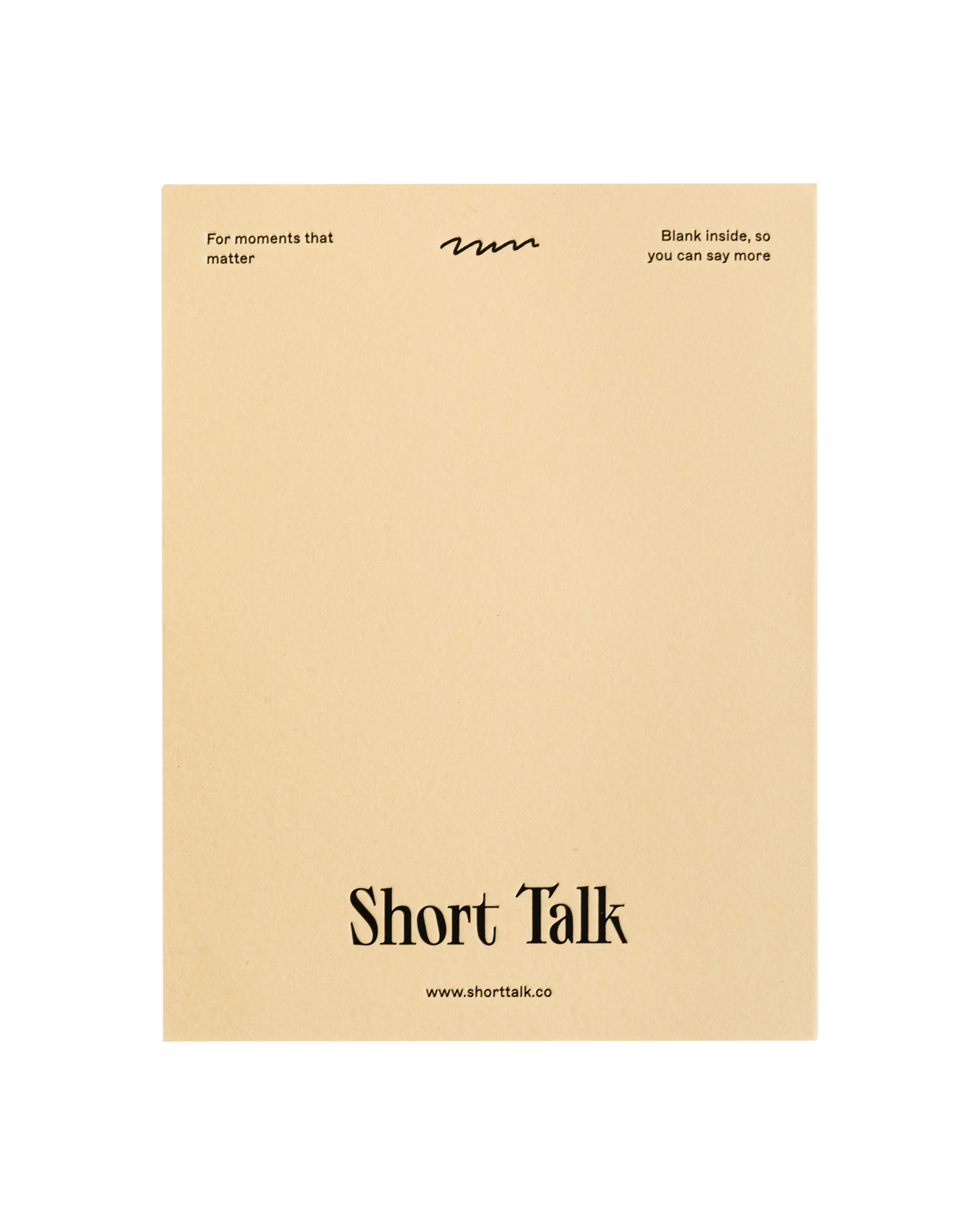 Beige notebook with 'Short Talk' branding on a white background