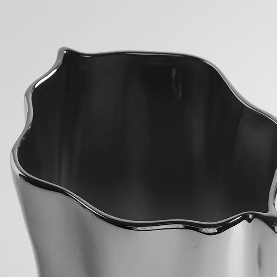 Paper Bag Ceramic Vase - Silver "Le Papier"