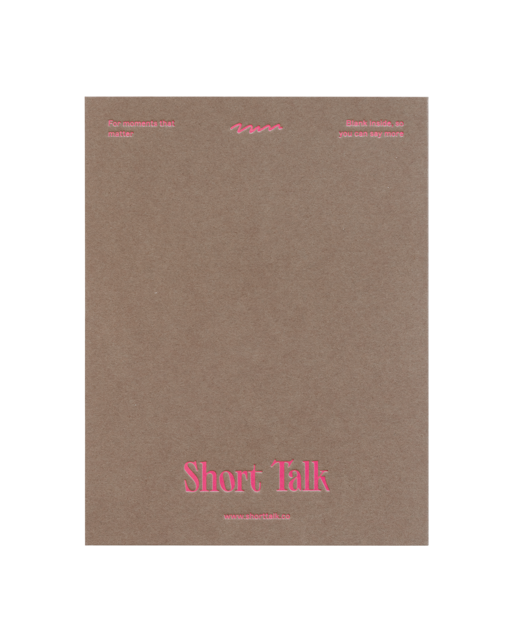 Brown book cover with 'Short Talk' in pink text on a white background