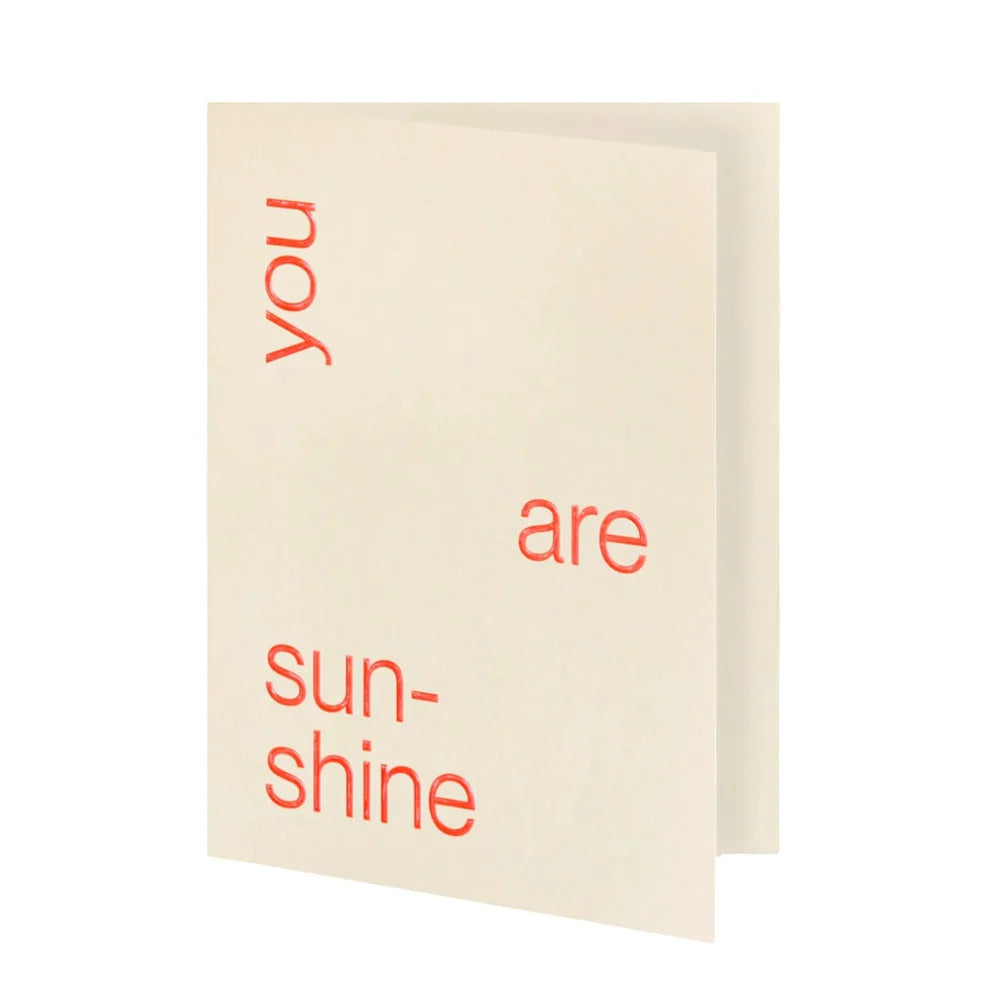you are sunshine red writing short talk card