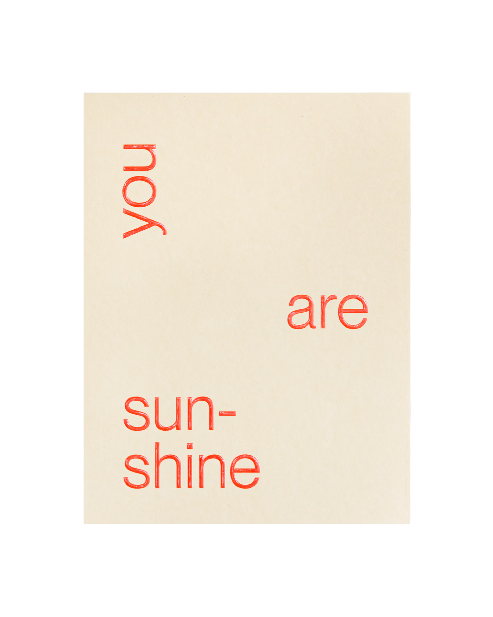 you are sunshine short talk card red