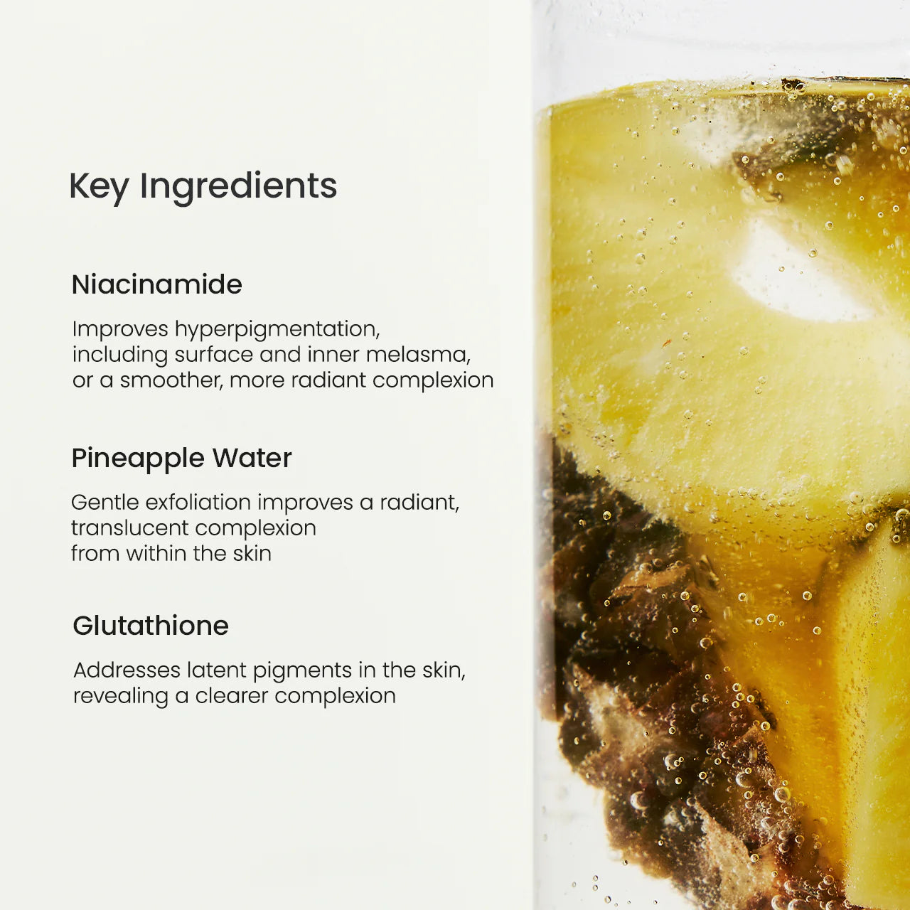 Product packaging with key ingredients listed on a white background