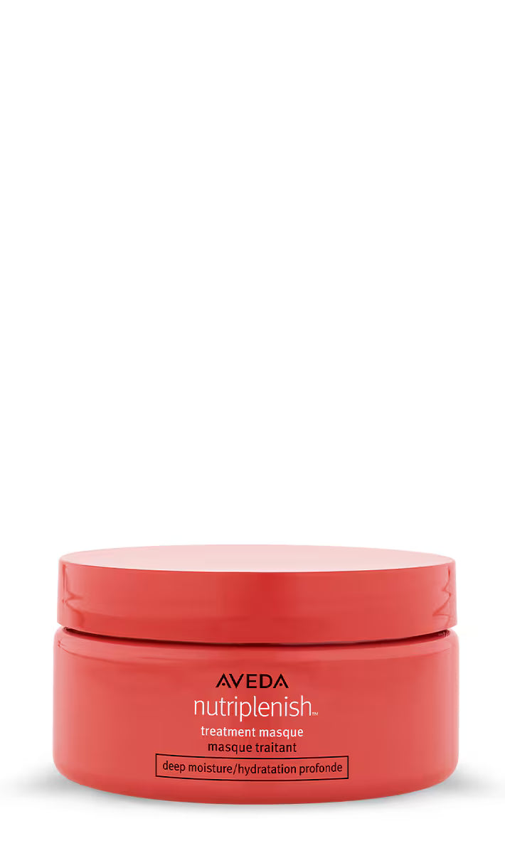 Aveda Nutriplenish treatment mask jar on a white background